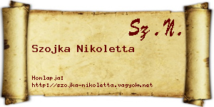 Szojka Nikoletta névjegykártya