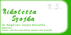 nikoletta szojka business card